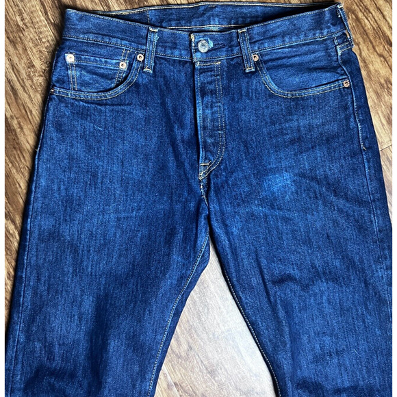 Levis 501 Jeans Men's 30 x 31 Dark Denim Wash Button Fly Straight Leg LOT/2 - Picture 15 of 16